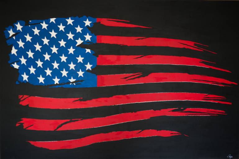 770x514 Saatchi Art American Flag Painting By Charles Campos - American Flag Painting