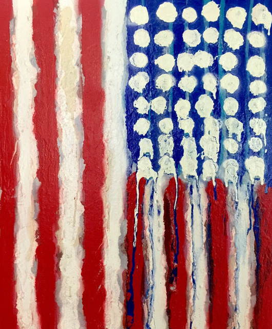 530x640 American Flag Art Painting On Canvas 18x24 By Matt Pecson - American Flag Painting