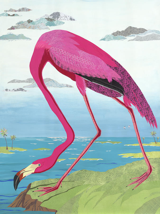 675x900 American Flamingo Painting By Jennifer Peck - American Flamingo Painting
