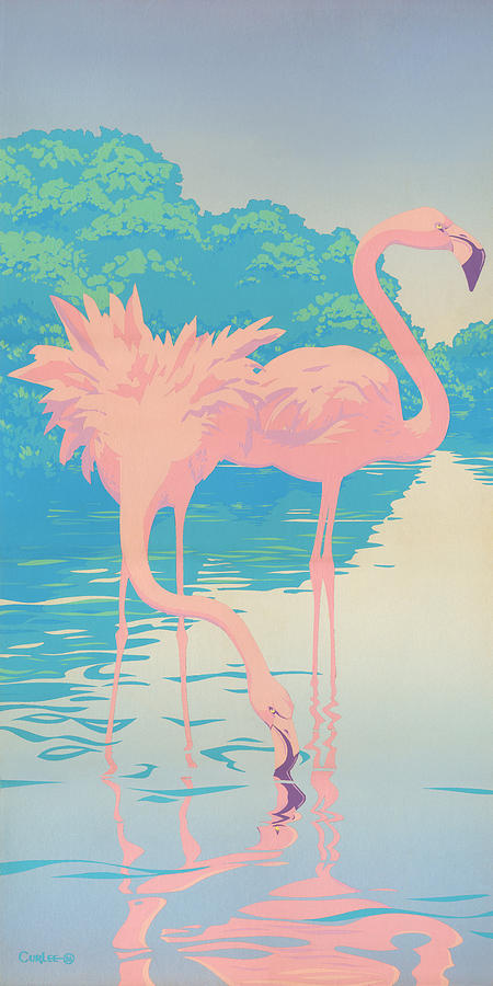 450x900 American Flamingo Paintings Fine Art America - American Flamingo Painting
