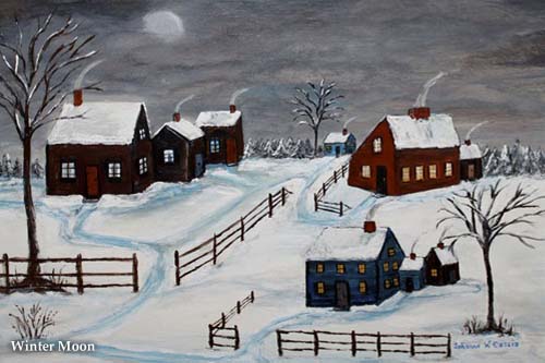 500x333 Countryscapes Art By Johanne Cassia, American Folk Artist - American Folk Art Painting