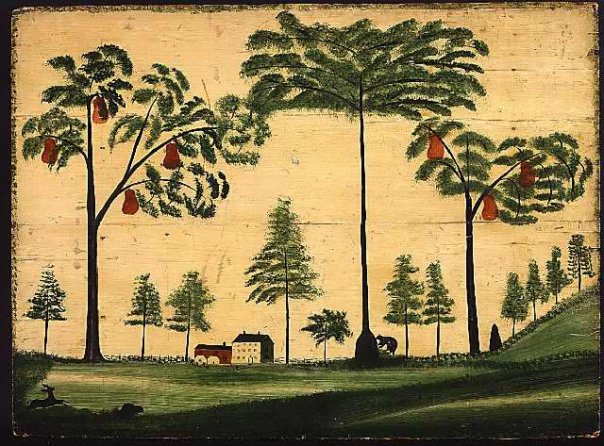 604x446 American Folk Art @ Cooperstown Two New Hampshire Fireboards - American Folk Art Painting