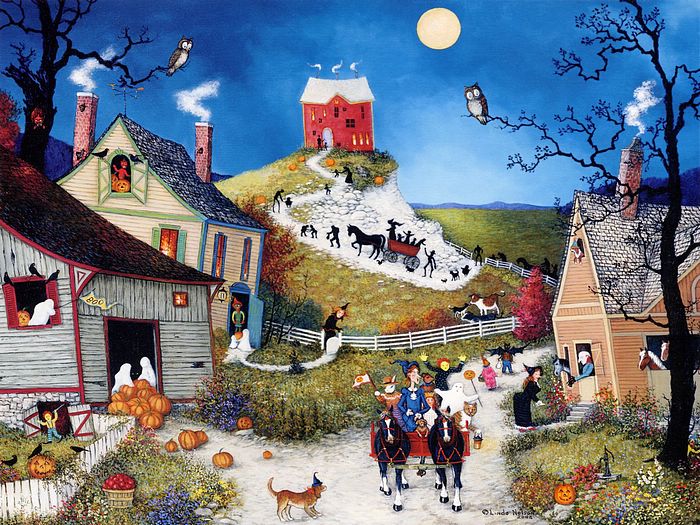 700x525 Joyful Villages - American Folk Painting