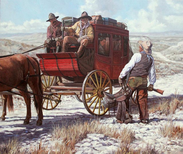 639x539 Western, Native American, Frontier Art By Steven Lang - American Frontier Painting