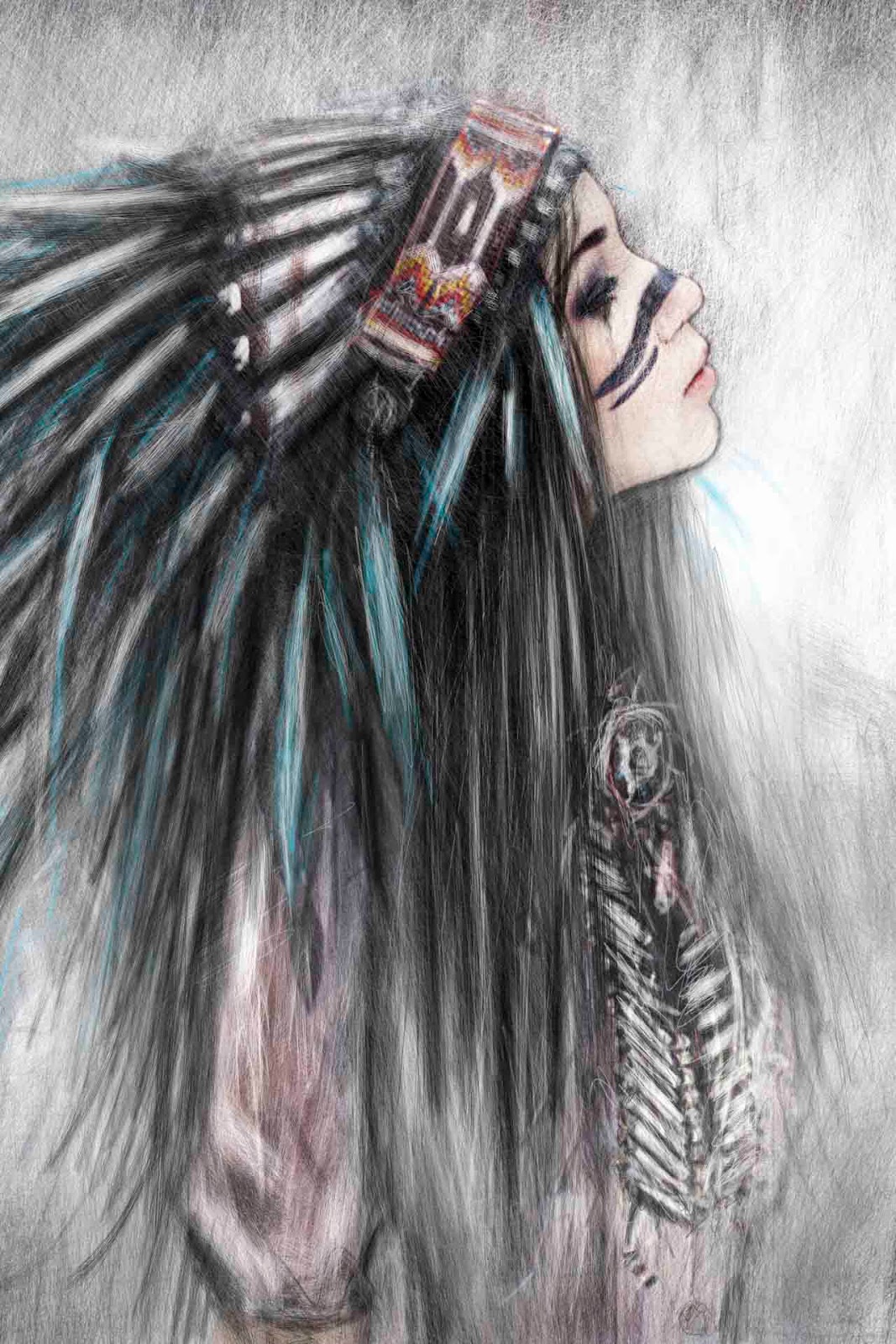 1067x1600 Justin Gedak Walking Through Fog First Nations Portrait - American Girl Painting