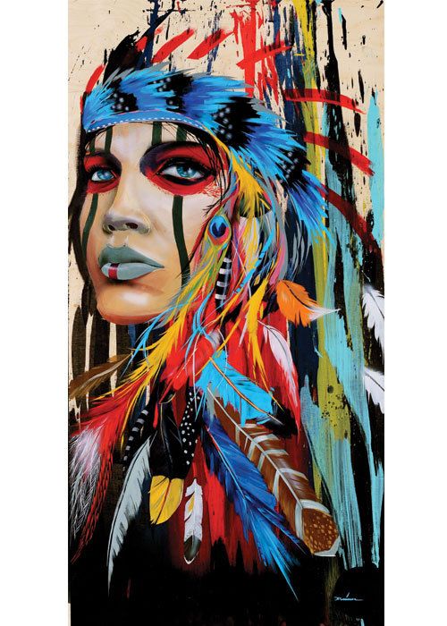 500x700 Modern Native American Girl By Driver1 On Etsy Tattoos - American Girl Painting