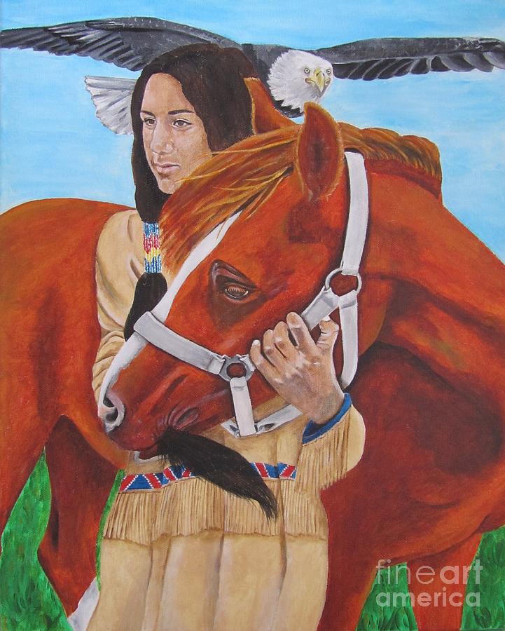 721x900 Native American Girl Painting By Jeepee Aero - American Girl Painting