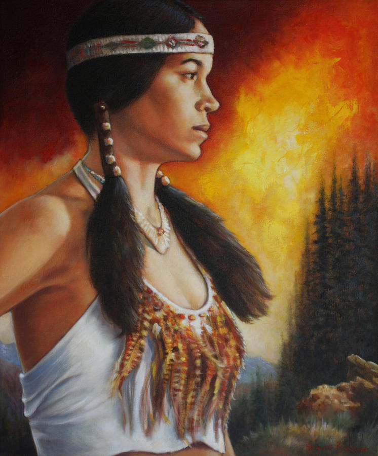 746x900 Native American Woman Paintings Fine Art America - American Girl Painting