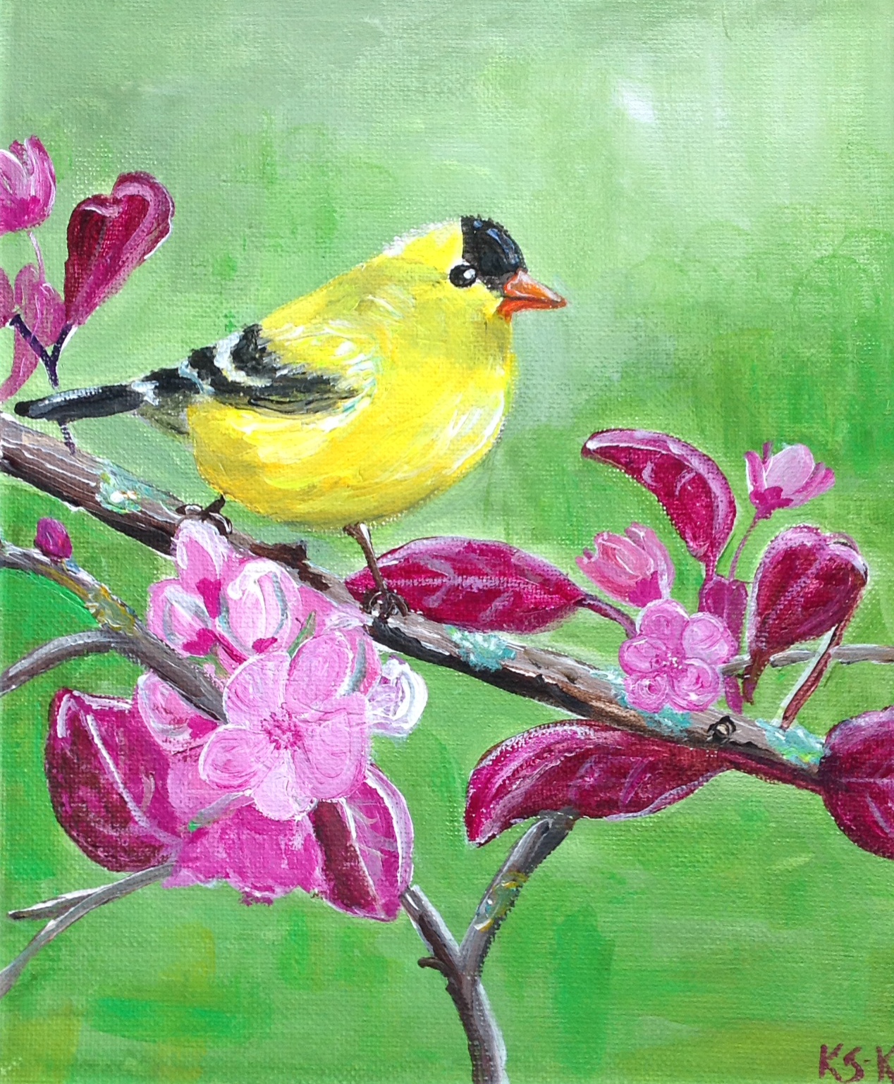 1268x1538 American Goldfinch (3 Of 4 Of Our Bird Series) - American Goldfinch Painting