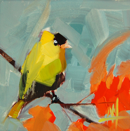 500x504 New Jersey American Goldfinch Painting Angela Moulton's Painting - American Goldfinch Painting