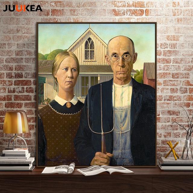 640x640 Artist Grant Wood American Gothic Oil Painting Reproductions - American Gothic Painting