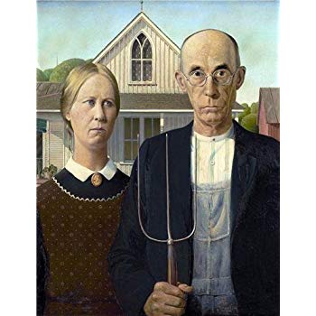 350x350 American Gothic Glossy Poster Picture Photo Grant Wood - American Gothic Painting