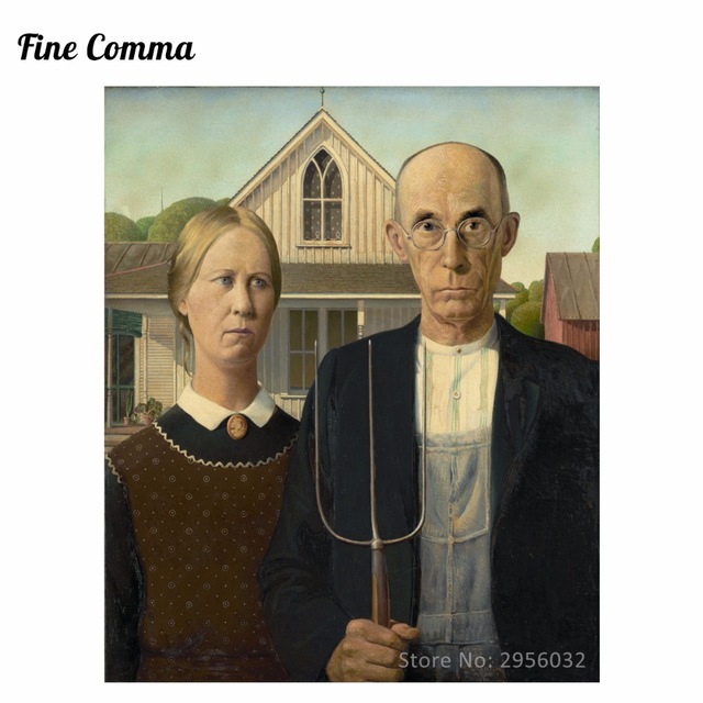 640x640 American Gothic 1930 By Grant Wood American Hand Painted Oil - American Gothic Painting