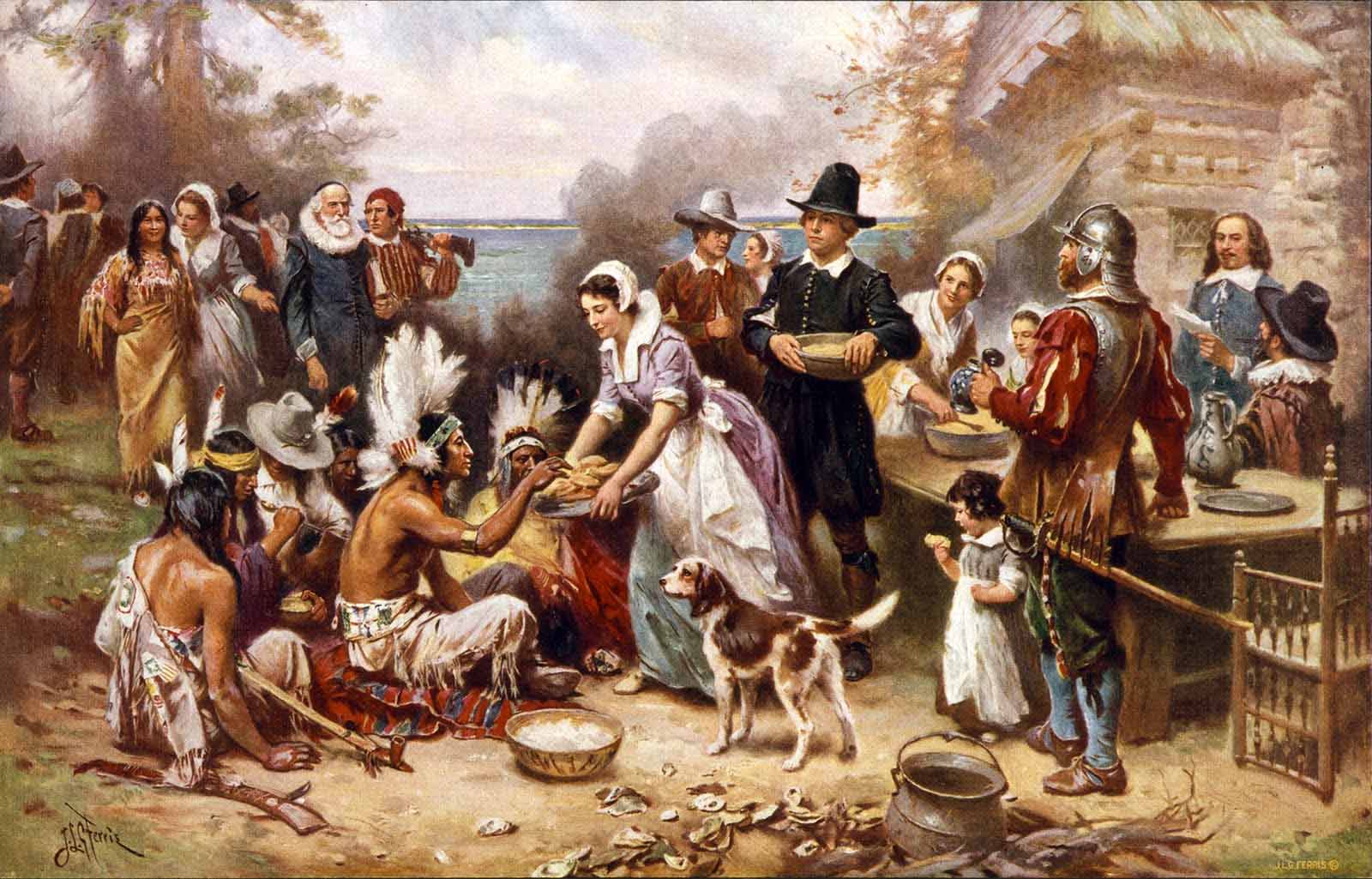 1600x1025 Thanksgiving And Pilgrim Paintings And Artwork - American History Painting