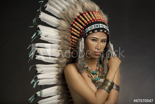 500x334 Native American Indian Headdress And Face Paint - American Indian Face Painting