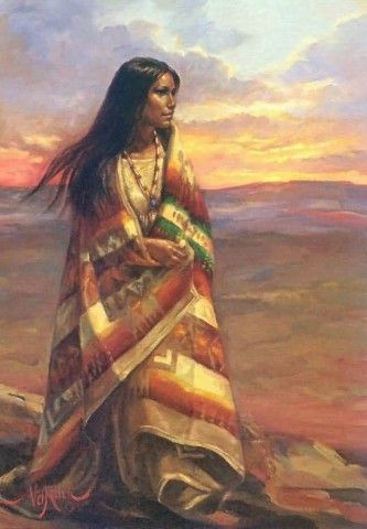 333x480 Best Paisajes Images On Oil Paintings, Painting - American Indian Girl Painting