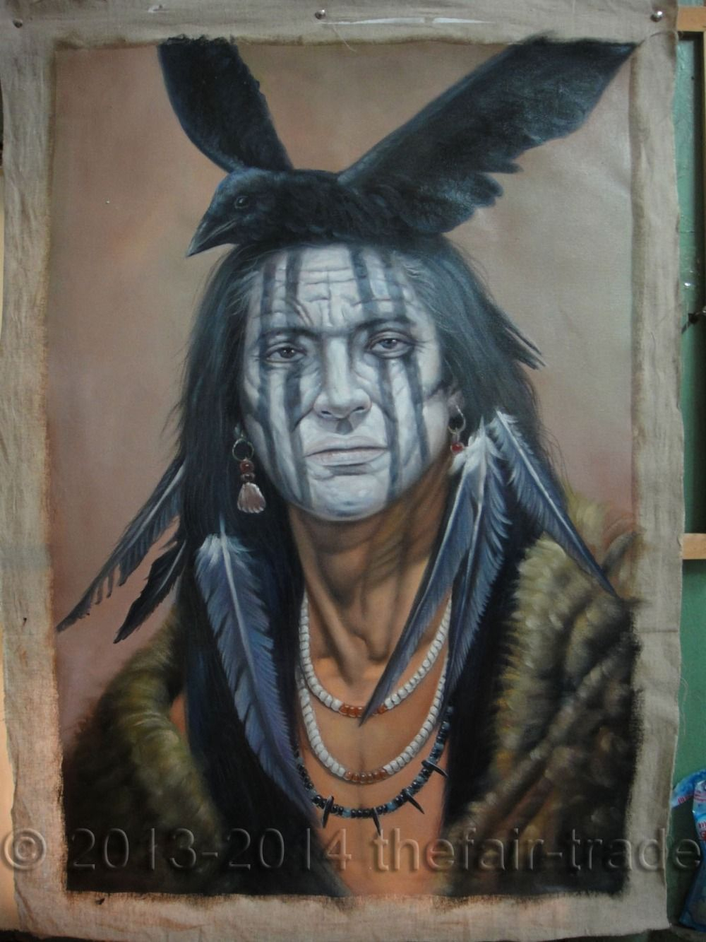 American Indian Oil Painting at PaintingValley.com | Explore collection ...