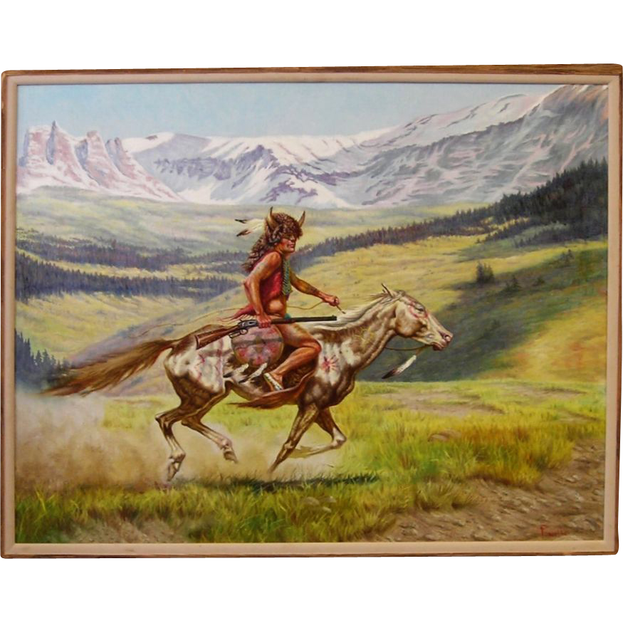 875x875 Native American Indian, Original Oil Painting By Gregory Perillo - American Indian Painting