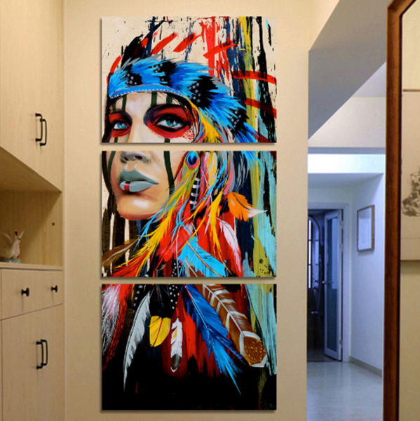 599x600 American Indian Female In Blue Painting Prints - American Indian Painting