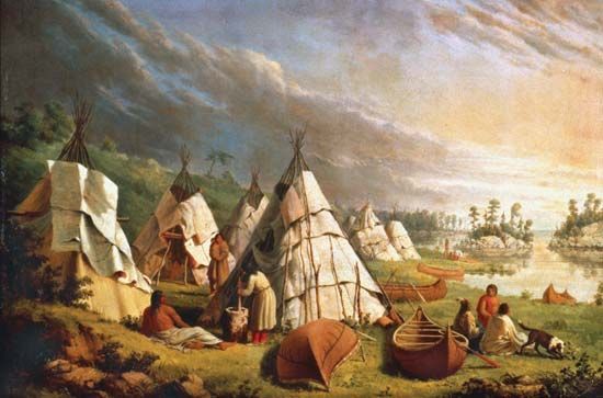 550x363 Paintings Of Historical Romanticised American Indians - American Indian Painting