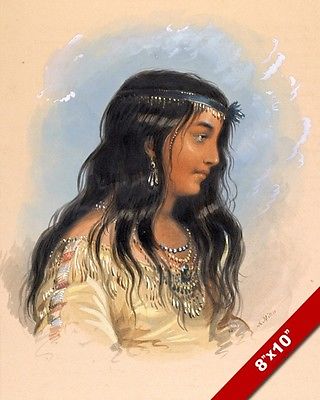 320x400 Beautiful Young Native American Indian Woman Girl Painting Art - American Indian Woman Painting