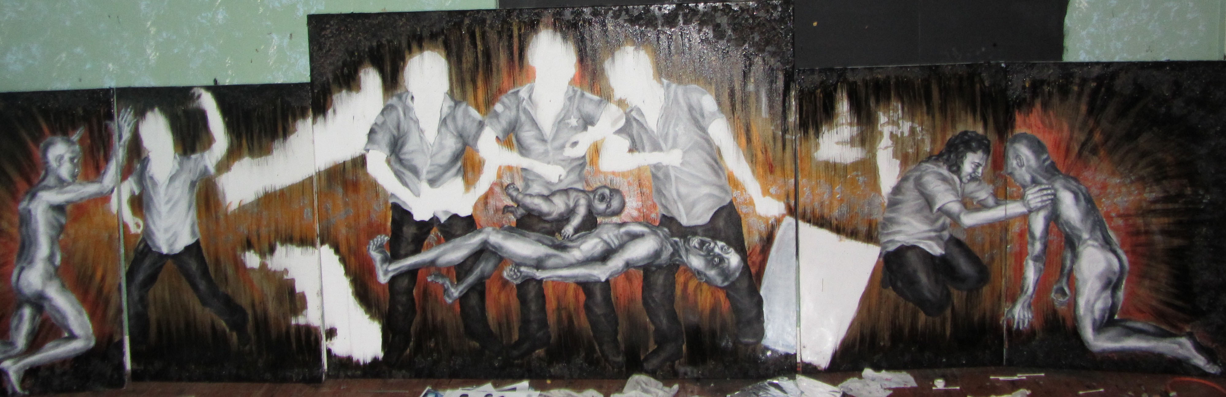 4000x1295 To End Injustice A Police Officer Is Fighting For The Well Being - American Justice Painting