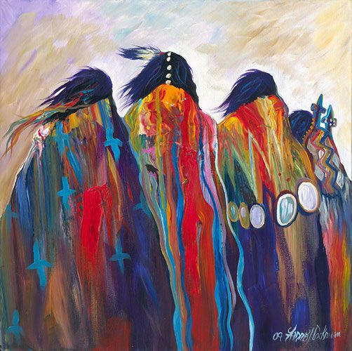 502x500 Acrylic Native American Painting On Canvas - American Painting
