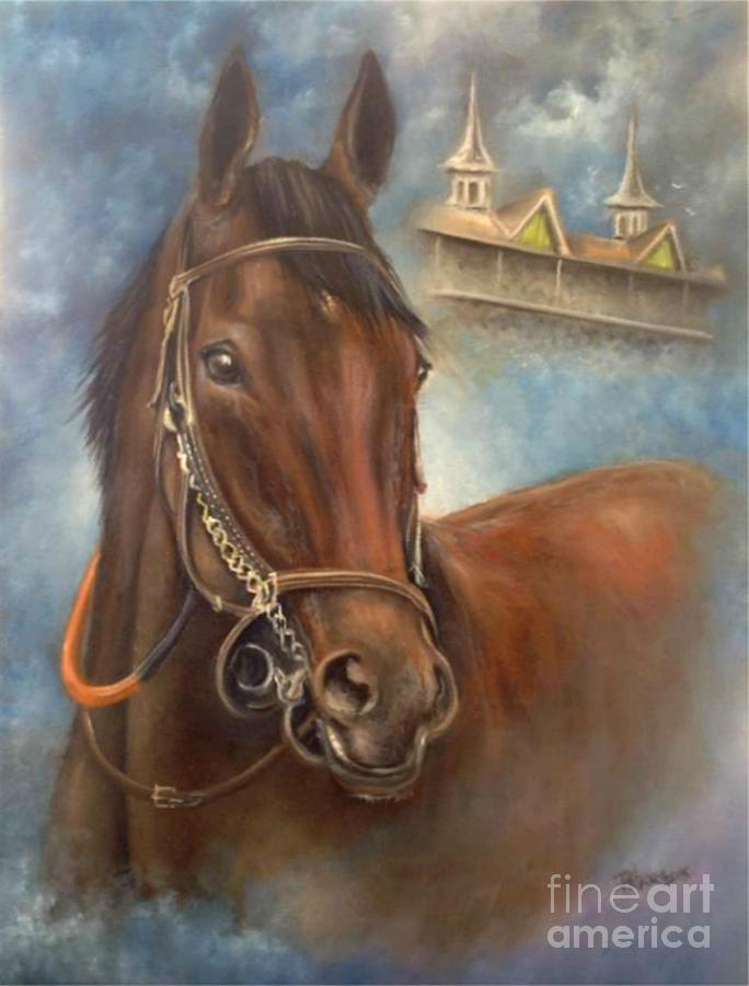 684x900 American Pharoah Painting By Patrice Torrillo - American Pharoah Painting