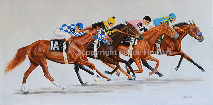 729x360 Four Champions Thoroughbred Amp Horse Racing Art For Sale - American Pharoah Painting
