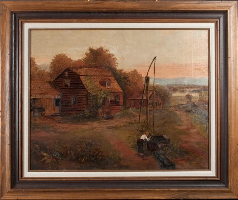 800x672 American Primitive Style Oil Painting Board - American Primitive Painting
