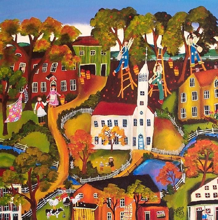 708x715 American Folk Art Museum Primitive Folk Art Painting Art Faves - American Primitive Painting