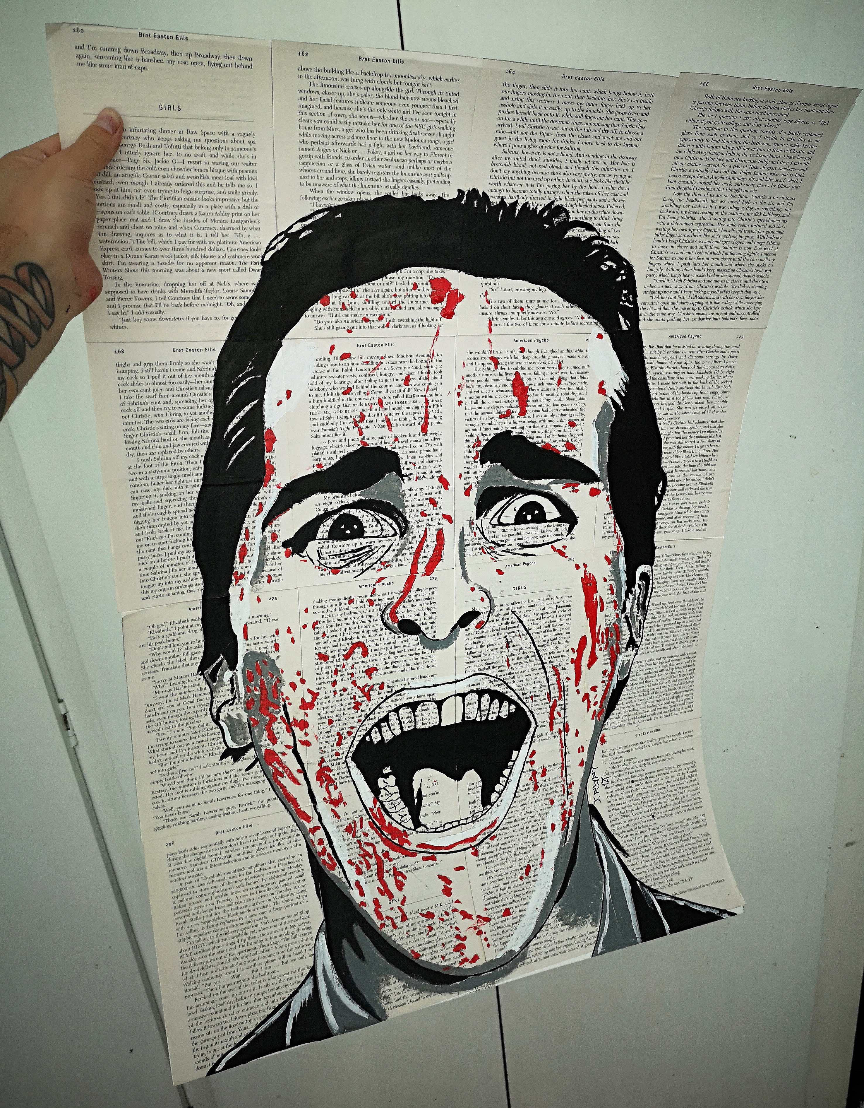 2952x3784 Giant American Psycho Page Painting - American Psycho Painting