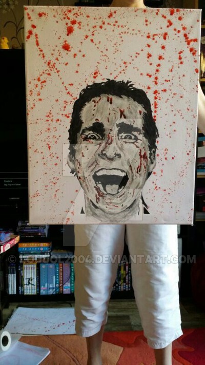 400x711 Patrick Bateman American Psycho Painting By Louuol2004 - American Psycho Painting