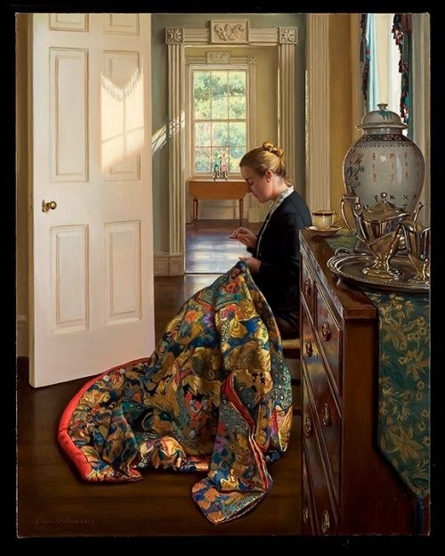 500x624 Evan Wilson, Contemporary American Realist Painter Needlework - American Realist Painting