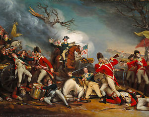 300x237 Large American Revolutionary War Painting Battle Of Princeton - American Revolution Painting
