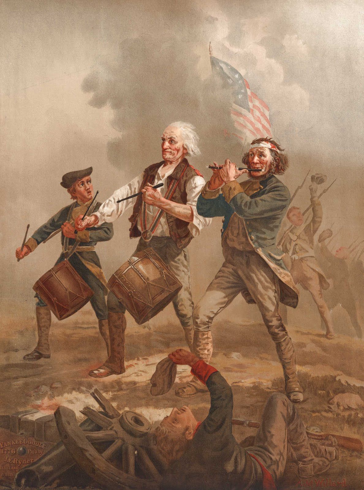 1188x1600 Historical Paintings With American Flag - American Revolution Painting