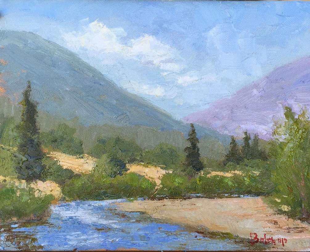 1006x819 Palette Knife Painters South Fork American River Plein Air By - American River Painting