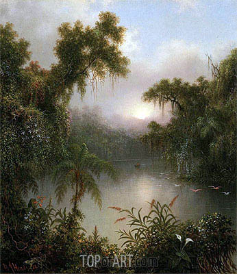 346x400 South American River Martin Johnson Heade Painting - American River Painting
