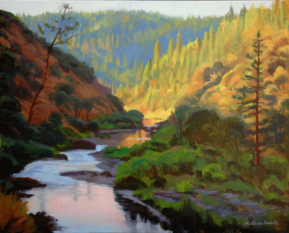 993x800 American River Fall Artwork Of Victoria Brooks - American River Painting
