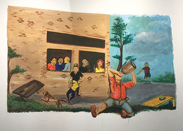 610x439 Wall Paintings Storytellers - American Storytellers Painting