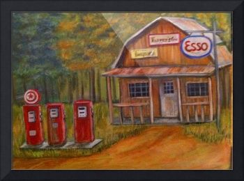 350x260 Rural vintage gas station by belinda lawson,   this is an - Americana Painting Artists
