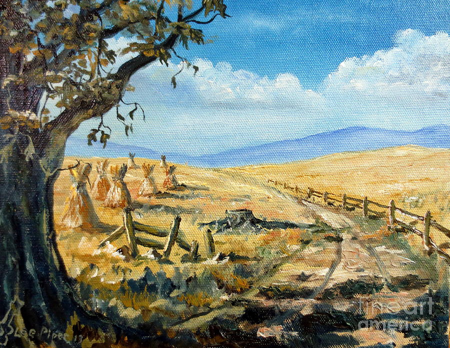 900x697 Rural Farmland Americana Folk Art Autumn Harvest Ranch Painting By - Americana Painting Artists