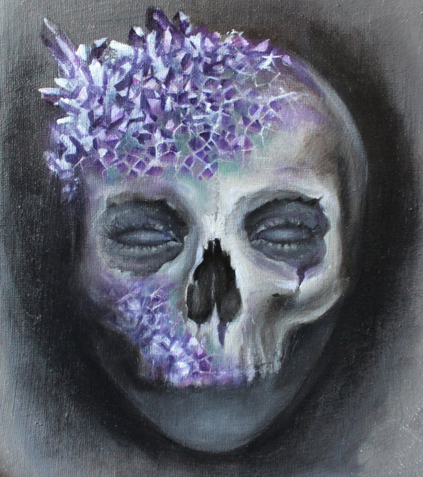 841x949 Amethyst Skull Mask By Lindaellell - Amethyst Painting
