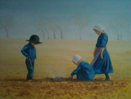 500x381 Beauty Will Save, Viola, Beauty In Everything - Amish Painting
