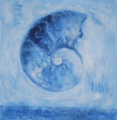 388x400 Richard Barrett Ammonite Original Signed Painting Ref 47 - Ammonite Painting