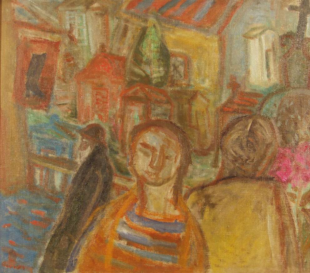 993x874 Boot Maker's Signboard Painting Imre Amos Oil Paintings - Amos Painting