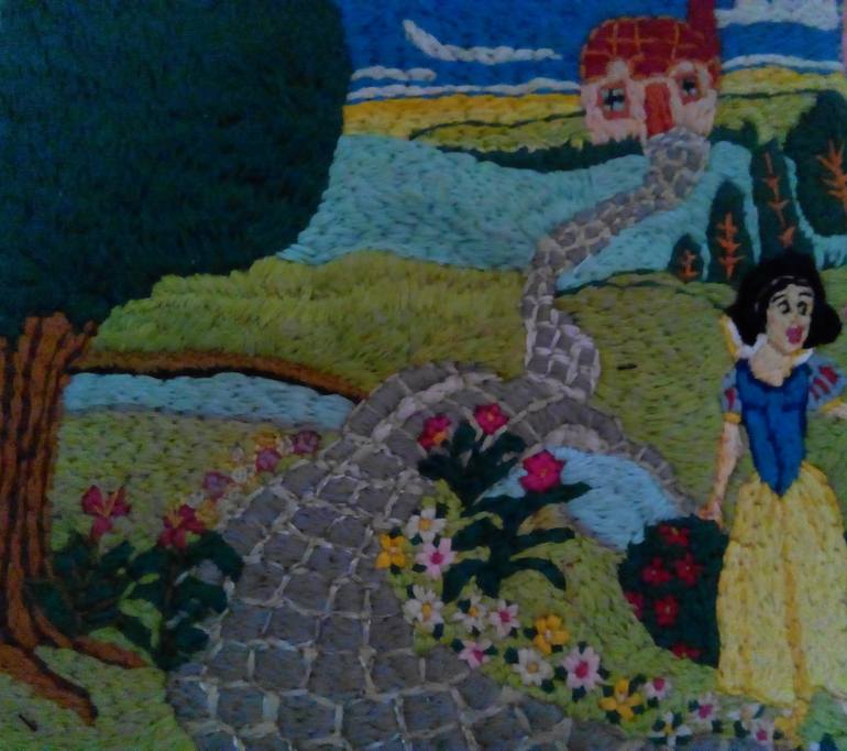 770x682 Saatchi Art Snow White In The Garden Painting By Sunshine Amos - Amos Painting