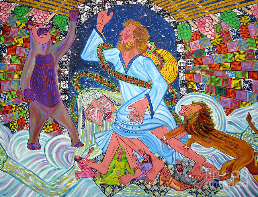900x690 The Book Of Amos Streaming Social Sentience Painting By Nahum Halevi - Amos Painting