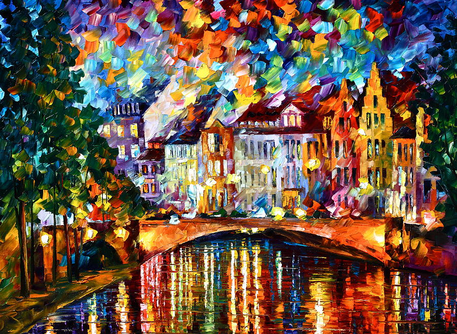 900x659 Amsterdam New Painting By Leonid Afremov - Amsterdam Painting