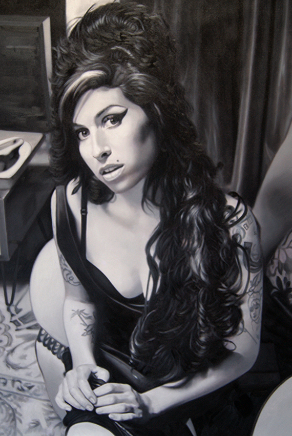 570x851 Oil Painting Of Amy Winehouse - Amy Painting